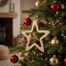 Článok Vianočný prívesok, dekorácia hviezda na advent, deco hviezda zlatá 14×14cm