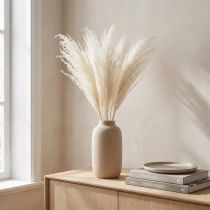 Článok Sušené kvety, strieborná tráva. Elegantná prírodná dekorácia do domácnosti a kancelárie. 70 cm, 10 kusov.
