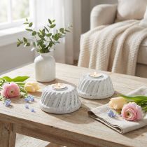 Článok Svietnik na plech na pečenie torty Bundt Shabby Chic biely Ø7,2 cm V3 cm 2 ks