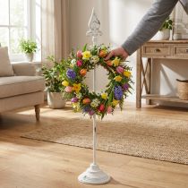 Článok Stojan na veniec v štýle shabby chic, biely, 1 háčik, V76 cm