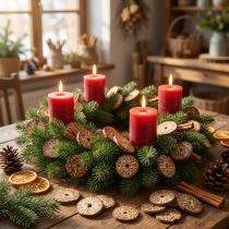 Článok Drevené plátky, ozdobné plody stromov, prírodné, DIY, FSC, 1-3,5 cm, 300 g