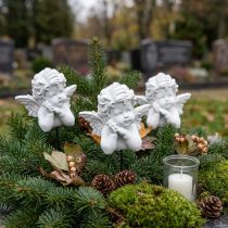 Článok Ozdobná zástrčka postavičky anjelov výzdoba hrobu biela V5cm 6 ks