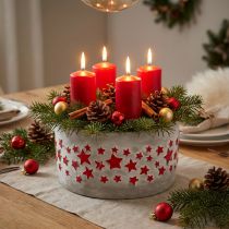Článok Adventná miska na rastliny, kvetináč s hviezdičkami, betónová dekorácia Ø20cm V11cm