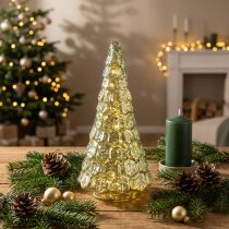 Článok Mini vianočný stromček s LED osvetlením zeleno-zlatý 28 cm
