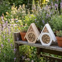 Článok Hmyz Hotel Honeycomb Bee Hotel Wood White Natural H18,5cm 2ks