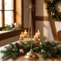 Článok Svietnik Pilier Sviečka Star Gold Ø23cm V49,5cm