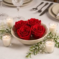 Článok Pravé ružové hlávky Infinity Roses Red Premium Ø8,5cm 4 ks
