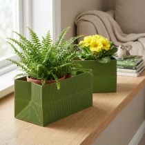 Článok Kvetináč dlhý rebrovaný zelený olivovozelený 24x12cm 6 ks
