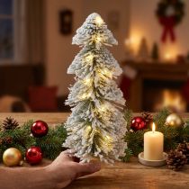 Článok Mini vianočný stromček LED vianočná jedľa zasnežená 40 cm