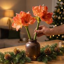 Článok Amaryllis dekoračné kvety v oranžovej farbe umelé L55cm 2ks