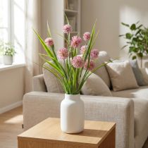 Článok Umelé kvety guľa kvet allium okrasná cibuľa umelá ružová 45cm