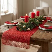 Článok Deco fleece behúň na stôl Sizoweb červený 30cm 5m