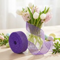 Článok Fialová jutová stuha, šírka 5 cm, dĺžka 40 m