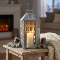 Článok Vintage dekoračný lampášový kovový domček Shabby Chic V41,5cm