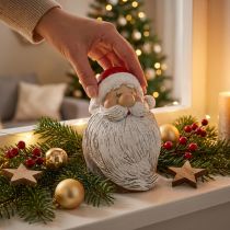 Článok Figúrka Mikuláša Santa Claus Červená, Biela Polyresin 15cm