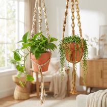 Článok Závesný hrniec Macrame hlina Ø12,5cm H75cm 2ks