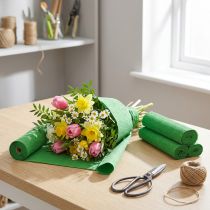 Článok Kvetinový krepový zelený W10cm gramáž 128g/m2 L250cm 2 kusy