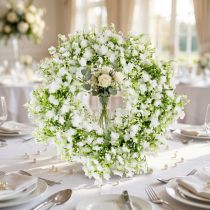 Článok Gypsophila veniec biely kvetinový veniec svadobný Ø30cm