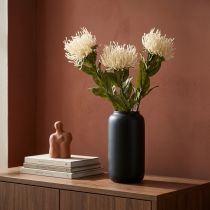 Článok Špendlíkový vankúšik umelé kvety exotické Protea Leucospermum krém 73cm 3ks