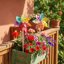 Článok Veterník Farebný veterný mlyn Kvety Bodky Balkón Ø15cm 2ks
