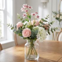 Článok Veľký Masterwort Umelý Astrania Silk Flower Biela Ružová L61cm