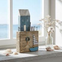 Článok Námorná drevená dekorácia prístavná promenáda Shabby Chic V25,5cm