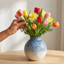 Článok Keramická váza glazovaná modro-bielo spletený vzhľad V18,5cm