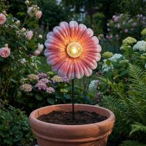 Článok Solárne LED kvetinové záhradné svetlo LED kovové ružové Ø30cm