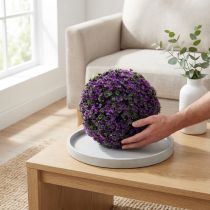 Článok Ozdobná guľa vo fialovej rastlinnej guľa umelá Ø18cm 1 ks