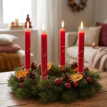Článok Adventná sviečka s číslami 1-4, matná zlatá kovová, V10cm, 4 ks