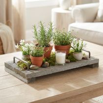 Článok Drevený podnos, shabby chic, ozdobný podnos s nožičkami, dekorácia na stôl 30cm