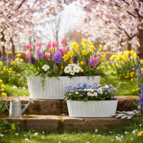 položky Oválna kovová miska v bielej a striebornej farbe, 32,5 cm/37 cm, sada 2 kusov