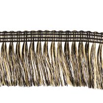 položky Čierno-zlatý strapcový lem 4 cm x 25 m - Ideálny na ozdobu vencov, smútočnej stuhy a vintage doplnkov.
