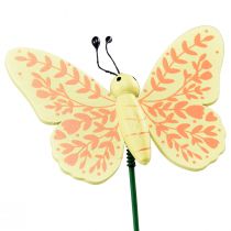položky Jarná dekorácia kvetinové zátky drevené ozdobné motýle 24,5cm 16ks