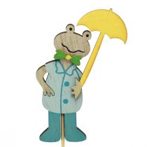 položky Žaba s dáždnikom kvetinová zátka drevená 8,5cm 12ks