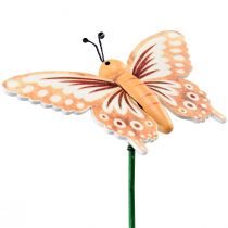položky Kvetinová zátka drevené ozdobné motýle na paličke 23cm 16ks