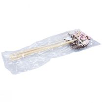 položky Jarná dekorácia Kvetinová zátka Drevená dekorácia vtáčik 7×10cm 12 ks