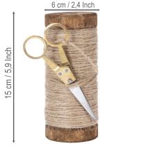 položky Cievka priadze s ozdobnými nožnicami Ø6,5 cm V15 cm 2 ks Vintage štýl