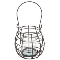 položky Záhradný lampáš, čierny kov s veterným svetlom, Ø14cm V12,5cm