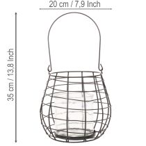 položky Záhradný lampáš so skleneným svietnikom, čierny, Ø20cm, V18,5cm