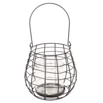 položky Záhradný lampáš so skleneným svietnikom, čierny, Ø20cm, V18,5cm