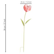 položky Záhradný kolík z tulipánov zo skla - krásna dekorácia do záhrady a na balkón, 94 cm