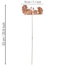 položky Záhradná dekorácia s motívom ježka s hrdzou na leto a jeseň 53 cm