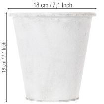 položky Okrasný kvetináč, kovový kvetináč, biely, Ø18,5 cm, V18 cm