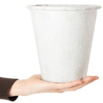 položky Okrasný kvetináč, kovový kvetináč, biely, Ø18,5 cm, V18 cm