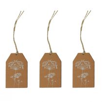 položky Menovky na darčeky papierové hnedé kvety 8×5cm 24ks
