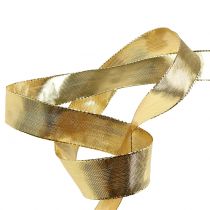 položky Darčeková stuha zlatá s drôteným okrajom 25m