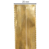 položky Zlatá darčeková stuha s drôteným okrajom, šírka 25 mm, dĺžka 25 m