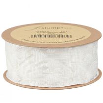 položky Darčeková stuha srdiečka sieťovaná stuha biela trblietka 40mm 10m