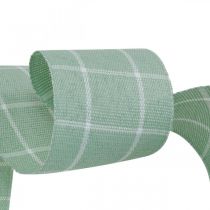 položky Darčeková stuha zelená pastelová károvaná deko stuha 35mm 20m
